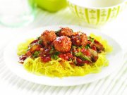 Courge spaghetti aux boulettes de viande