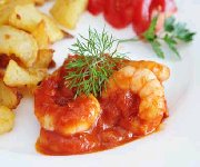 Crevettes aux tomates et au fromage feta