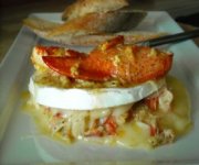 Fromage Camembert farci au homard infus au beurre de cardamome et  l'orange