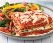 Lasagne aux graines de lin avec saut de lgumes