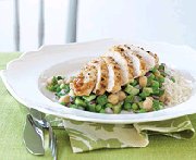 Poulet  la citronnelle avec salade de pois chiches