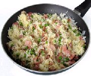 Riz frit au jambon fum