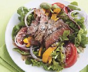 Salade de bifteck grill  la vinaigrette balsamique