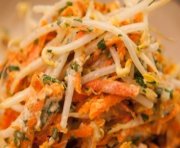 Salade de fèves germées et carottes râpées