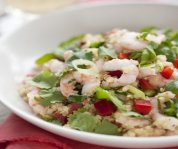 Salade de quinoa aux crevettes nordiques et  la coriandre