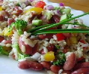 Salade de riz brun aux amandes