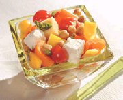 Salade de tomates, fromage et pois chiches