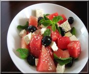 Salade estival melon d'eau fta menthe