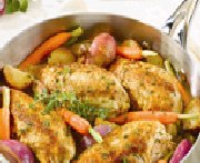 Saut de poulet pan aux fines herbes et aux lgumes 