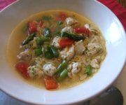 Soupe au poulet et  l'orzo au gingembre