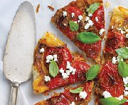 Tarte tatin aux tomates rties et fromage de chvre